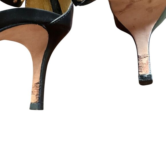 CYNTHIA VINCENT Reid Studded Leather Heels Black Sz 10 - Picture 2 of 6